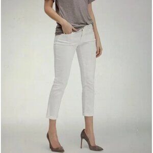 AG The Stilt Roll Up Cigarette White Denim Jeans Size 30 Adriano Goldschmeid